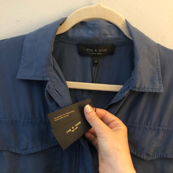 NWT Rag & Bone Henri Tie-Front Silk Jumpsuit - Picture 5 of 7